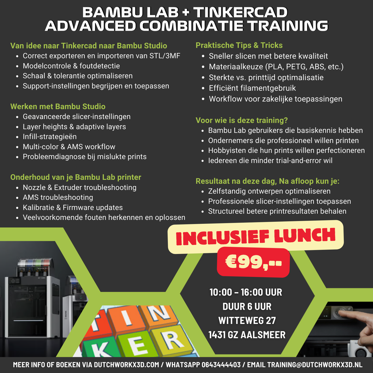 Bambu Lab + Tinkercad Advanced Combinatie Training