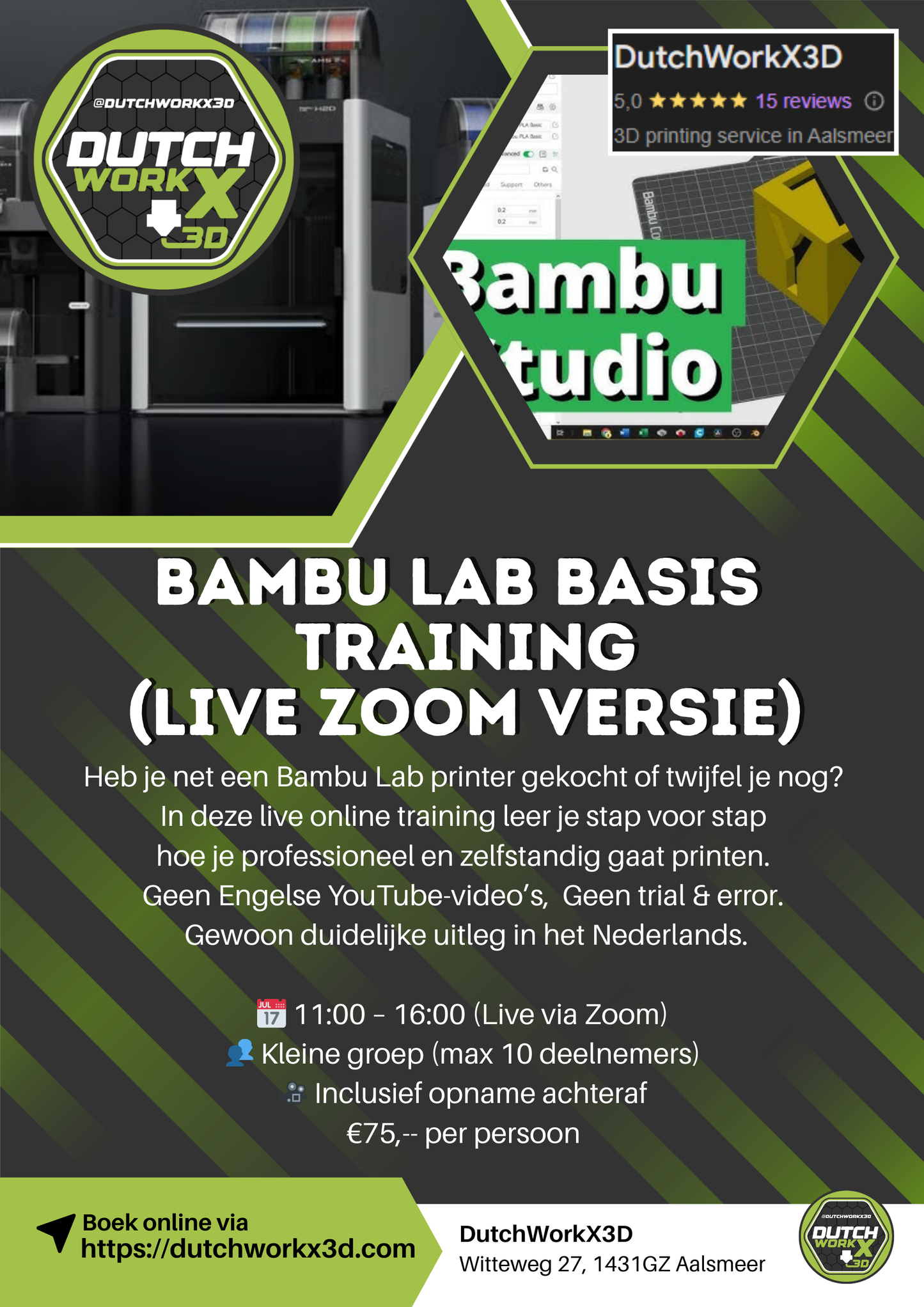 Bambu Lab Basis Training (Online versie via Zoom)