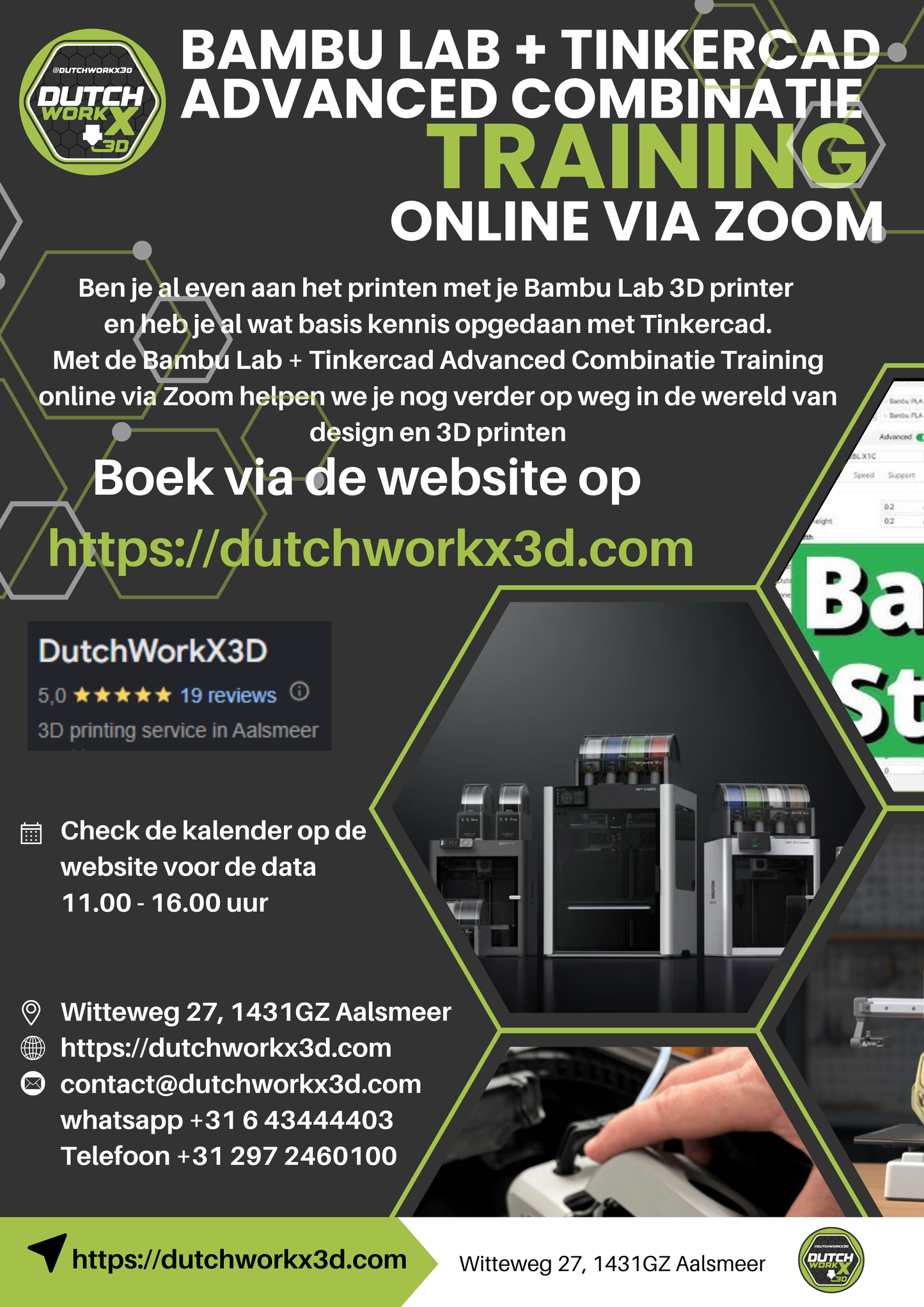 Bambu Lab + Tinkercad  Advanced Combinatie Training (Online via Zoom)